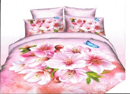 Спален комплект Flower Blossom, Сатен, Тип спалня, 3D ефект