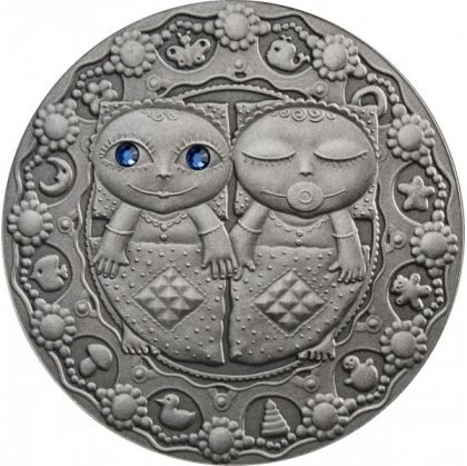 Сребърна монета " Зодиак Близнаци " Belarus 2009г.