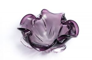 Декоративна купа Stars Home Purple Flower, Стъкло, 10 х 25 см