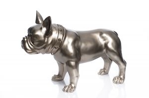Декоративна фигура Stars Home French Bulldog, Сив, Керамика, 26 х 45 х 55 см