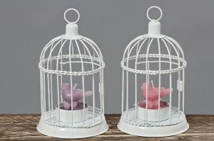 Комплект свещници Boltze Cage with bird, Свещ, 6.5 х 15 см, 2 броя