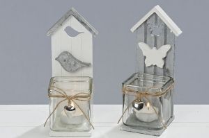 Комплект свещници Boltze Gabi with bird, 6.5 х 21 см, 2 броя