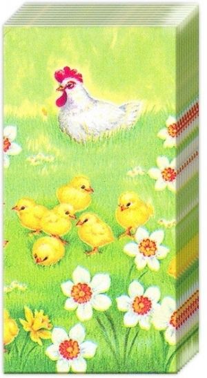 Носни кърпички с пиленца и цветя Chicks garden