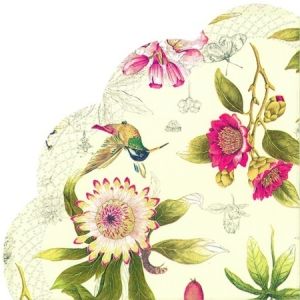 Салфетки с цветя и птиче Hummingbird and Blossoms