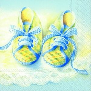 Салфетки с бебешки обувки сини Baby shoes