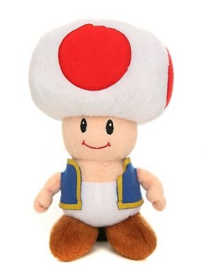 Плюшена играчка Super Mario Mushroom Red, 15 Х 25 см