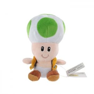 Плюшена играчка Super Mario Mushroom Green, 10 Х 16 см