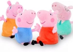 Плюшени играчки комплект Peppa Pig Family, 13 х 20см, 4 броя