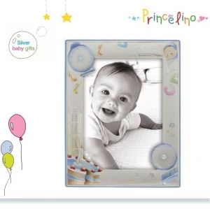 Фото рамка Princelino First Birthday, със Сребро 925, 13.5 х 17.5 см