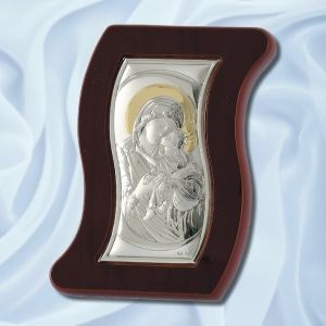 Сребърна икона Света Богородица с Младенеца
