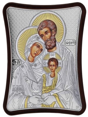 Сребърна икона Светото Семейство, 16 х 20 см, Сребро 925