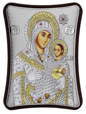 Сребърна икона Светa Богородица Витлеемска, 12.5 х 15 см, Сребро 925