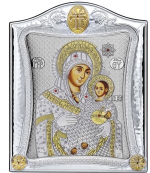 Сребърна икона Света Богородица Витлеемска, 19.5 х 23 см, Сребро 925