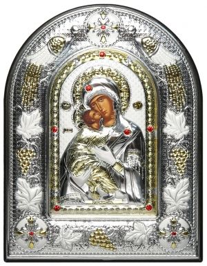 Сребърна икона Света Богородица Владимировска