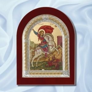 Сребърна икона Свети Георги Победоносец