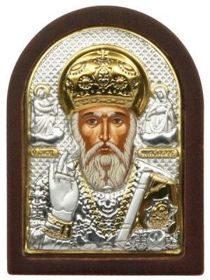 Сребърна икона на Свети Николай Чудотворец