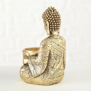 Комплект свещници за чаена свещ с фигура на Буда Stars Home Jarven, 8 х 14 см, 3 части