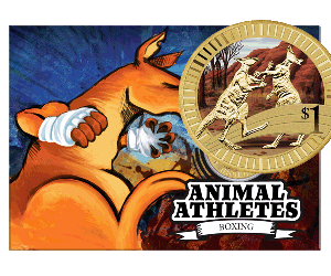 Фина монета серия "Животни атлети Кенгуру " Australia 2012г.