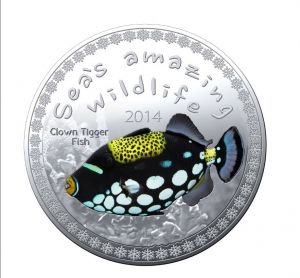 Фина монета "Clown Trigger Fish" Burundi, 2014 г.
