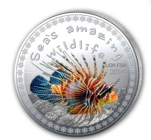 Фина монета серия дивата природа " Риба лъв " Burundi 2014г.
