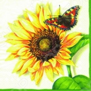Салфетки със слънчоглед и пеперуда